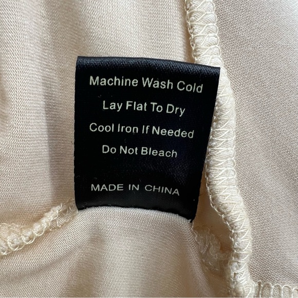 POL Womens Sleeveless Tank Top Camisole Beige Neutral Lace Ruffle Adjustable NEW - Picture 13 of 13